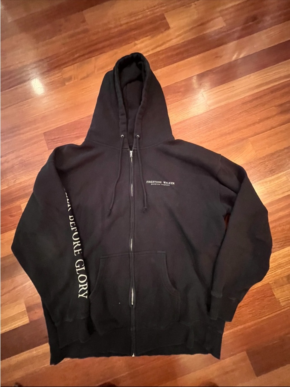 Rad XLFirestone Walker Black Zip-Up Hoodie. Beer Before Glory